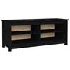 vidaXL Sk&oacute;bekkur Svartur 110x38x45,5 cm Gegnheil Fura