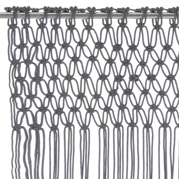 vidaXL Hnýtt Gardína Reykgrá 140x240 cm Bómull