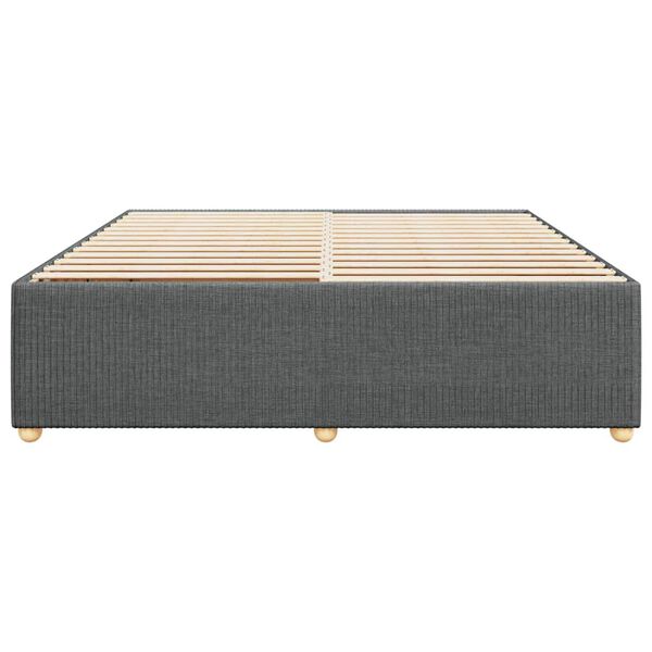 vidaXL rúmgrind án dýnu Dark Grey Super King Efni