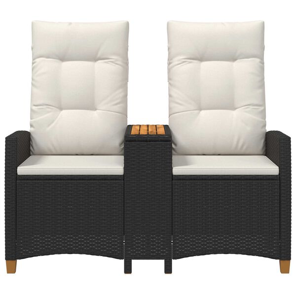 vidaXL R&uacute;mbekkur me&eth; bor&eth;i Svart og kremhv&iacute;t 126 x 65 x 112 cm