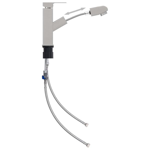 vidaXL Ba&eth;herbergiskrani &Uacute;tdraganlegur Silfurlita&eth;ur 157x172 mm