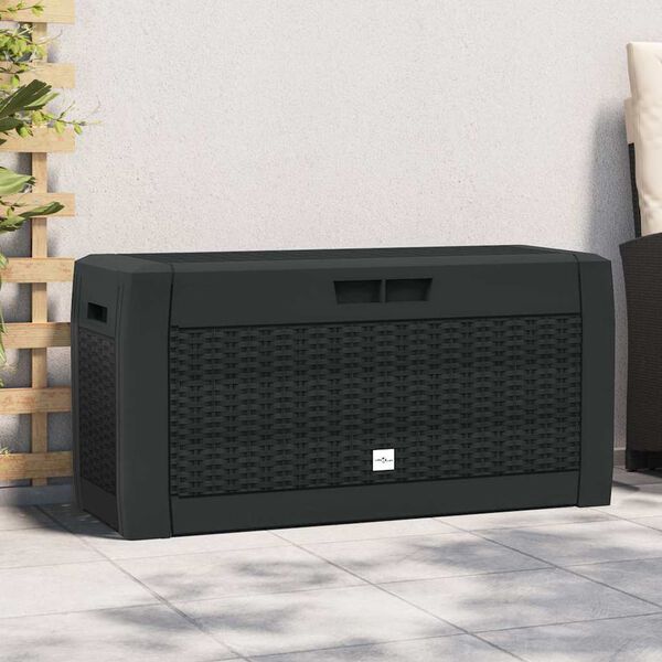 vidaXL Garðgeymslubox Reykgrátt 119x48x60 cm Pólýprópýlen