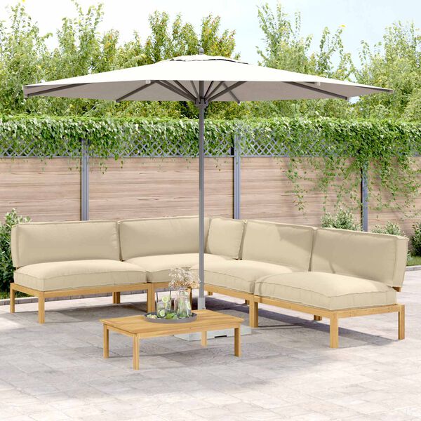 vidaXL S&oacute;fasett me&eth; p&uacute;&eth;i Einlita 5 pcs Drapplita&eth;ur Hrein akas&iacute;utr&eacute;