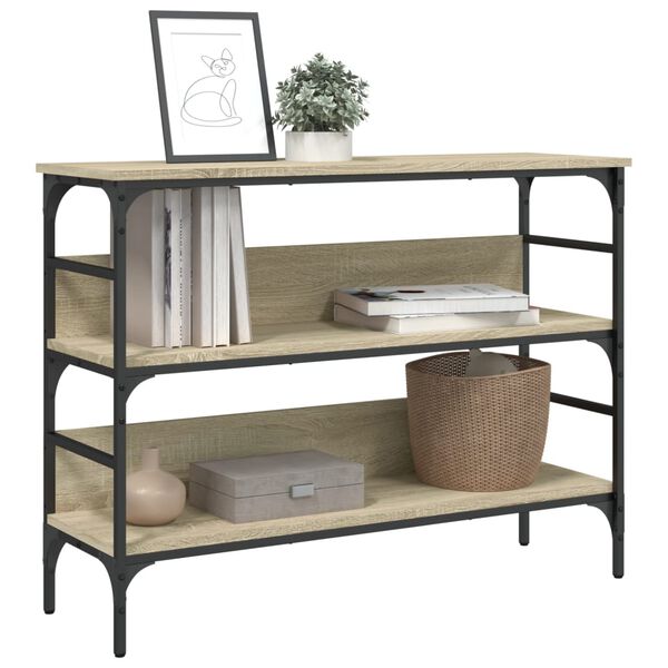 vidaXL Veggbor&eth; Sonoma Eik 100x32x75 cm Samsettur Vi&eth;ur