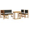 vidaXL Gar&eth;a Bekkur Set 4 pcs Br&uacute;nn Hrein akas&iacute;utr&eacute;