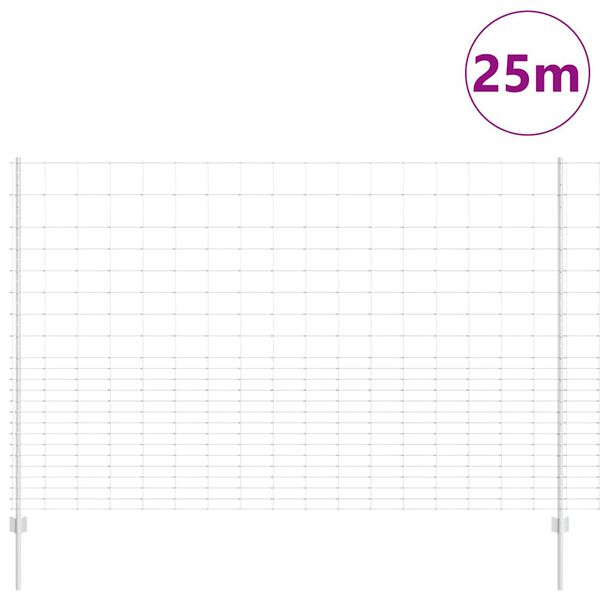 vidaXL Gir&eth;ing me&eth; p&oacute;st Silfur 1,6 x 25 m St&aacute;l
