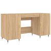 vidaXL Skrifbor&eth; Sonoma Eikarlitur 140x50x75 cm Samsettur Vi&eth;ur