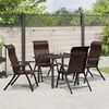 vidaXL Garður borðsett 5 pcs Brúnn Poly rattan