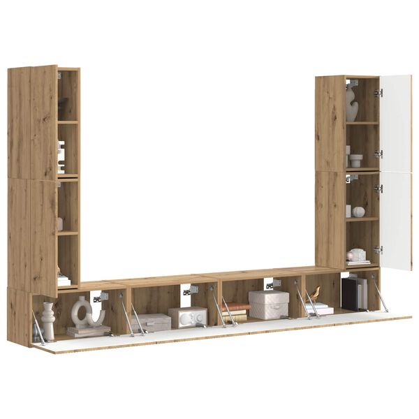 vidaXL Sj&oacute;nvarpssk&aacute;pasett 8 pcs Artisan Eik Samsettur vi&eth;ur