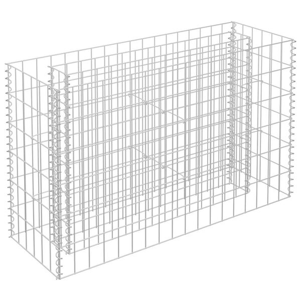vidaXL Gabion Grjótkassi Upphækkað Blómaker Sínkhúðað Stál 90x30x60 cm