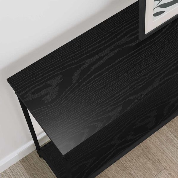 vidaXL Veggbor&eth; me&eth; hillu Sv&ouml;rt eik 101 x 30.5 x 75 cm Samsettur vi&eth;ur