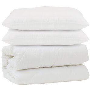 vidaXL S&aelig;ng me&eth; kodda 3 pcs Hv&iacute;tt Microfleece