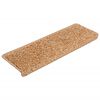 vidaXL Stigamottur 15 stk 65x21x4 cm beige r&eacute;tthyrndar br&uacute;nir