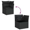 vidaXL 8 stykki gar&eth;s&oacute;fasett me&eth; p&uacute;&eth;um Black Poly Rattan Acacia