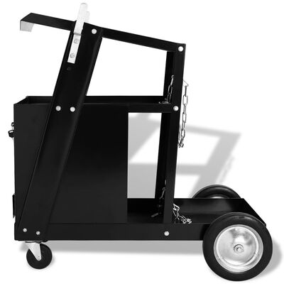 142363 vidaXL Welding Cart with 4 Drawers Black