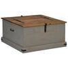 vidaXL Geymslukista HALDEN Gr&aacute;tt 91x91x47 cm Solid Wood Furu