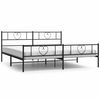 vidaXL R&uacute;mgrind &uacute;r M&aacute;lmi me&eth; H&ouml;fu&eth;gafli & F&oacute;tagafli Sv&ouml;rt 183x213 cm
