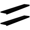 vidaXL gluggasyllur 2 stk D&ouml;kkbr&uacute;nt 120x20x2 cm gegnheilvi&eth;ar eik