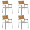 vidaXL H&aelig;gt a&eth; ra&eth;a st&oacute;l 4 pcs Br&uacute;nn 56 x 57 x 87 cm Hrein akas&iacute;utr&eacute;