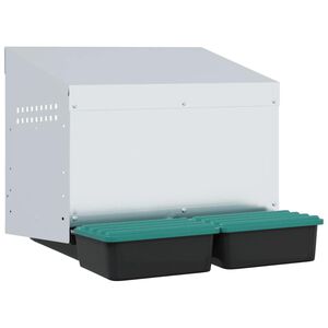 vidaXL hrei&eth;urkassi fyrir kj&uacute;klinga, 2 h&oacute;lf, vegghengdur, galvanisera&eth;ur st&aacute;l