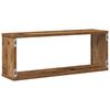vidaXL Wall Cube Hillur 4 stk Old Wood 60x15x23 cm verkfr&aelig;&eth;ingur