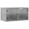 vidaXL Veggsk&aacute;pur me&eth; Glerhur&eth;um Steypugr&aacute;r 68,5x37x35 cm