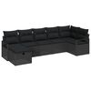 vidaXL S&oacute;fasett me&eth; p&uacute;&eth;i me&eth; geymslu 7 pcs Svartur p&oacute;l&yacute;rattan