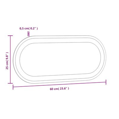 vidaXL LED Baðherbergisspegill 60x25 cm Sporöskjulaga