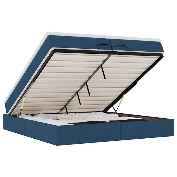 vidaXL Ottoman r&uacute;mgrind me&eth; d&yacute;num Bl&aacute;r 200x200cm Efni