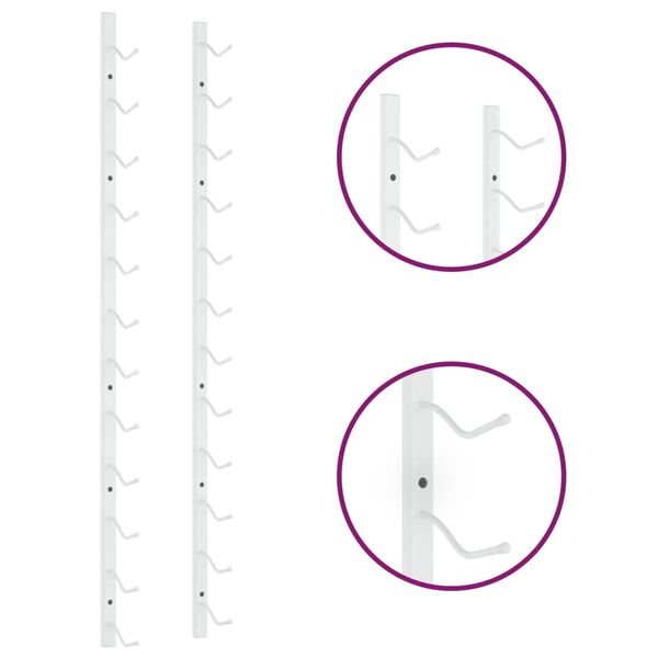 vidaXL Vegghengdur Vínrekki fyrir 12 Flöskur Hvítt Járn