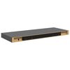 vidaXL Vegghengdar Hillur 2 stk. H&aacute;glans Gr&aacute;ar 60x23,5x3,8 cm MDF