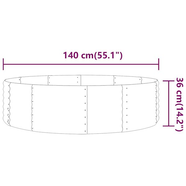 vidaXL &Uacute;tir&aelig;ktunarkassi Galvan&iacute;sera&eth; St&aacute;l 140x140x36 cm Gr&aelig;nn