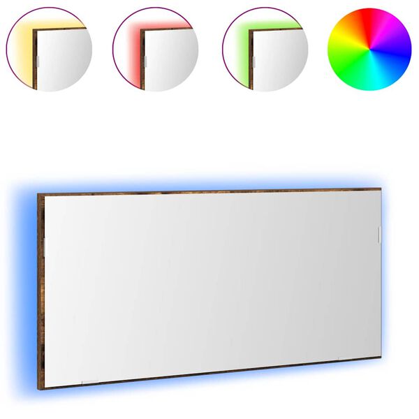 vidaXL Spegill Vegghengt Br&uacute;nn 80 x 37 cm Glas og v&eacute;lr&aelig;nt vi&eth;ur