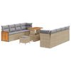 vidaXL Gar&eth;s&oacute;fa sett me&eth; p&uacute;&eth;i 11 pcs Beige og lj&oacute;sgr&aacute;r