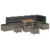 vidaXL Gar&eth;s&oacute;fa sett me&eth; p&uacute;&eth;i me&eth; geymslu 9 pcs Gr&aacute;r Poly rattan