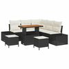 vidaXL Gar&eth;s&oacute;fa sett me&eth; p&uacute;&eth;i 8 pcs Svartur p&oacute;l&yacute;rattan