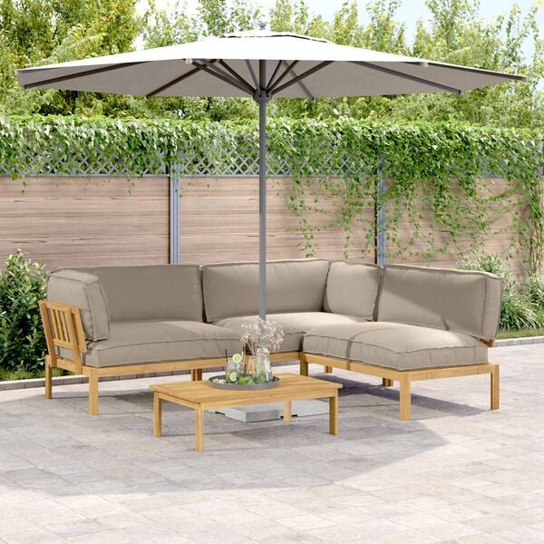 vidaXL S&oacute;fasett me&eth; p&uacute;&eth;i Einlita 4 pcs M&oacute;gr&aacute;r Hrein akas&iacute;utr&eacute;