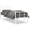 vidaXL R&uacute;mgrind &uacute;r M&aacute;lmi me&eth; H&ouml;fu&eth;gafli & F&oacute;tagafli Hv&iacute;t 80x200 cm