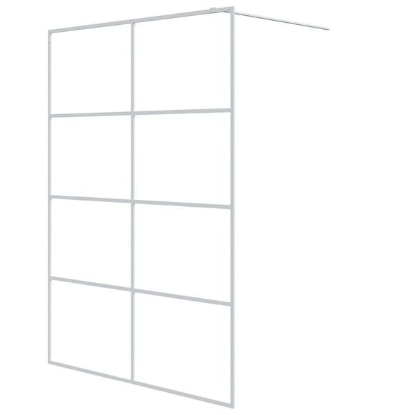 vidaXL Opinn Sturtuveggur Hv&iacute;tur 140x195 cm Gl&aelig;rt Hert Gler