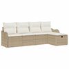 vidaXL Gar&eth;s&oacute;fa sett me&eth; p&uacute;&eth;i 5 pcs Drapplita&eth;ur Poly rattan