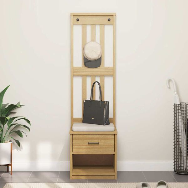 vidaXL Hall Tree SANDNES 45x40x159,5 cm gegnheilviði furu