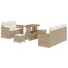 vidaXL Gar&eth;s&oacute;fa sett 8 pcs Drapplita&eth;ur p&oacute;l&yacute;rattan