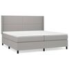 vidaXL H&oacute;lfa&eth; Springr&uacute;m me&eth; D&yacute;nu Lj&oacute;sgr&aacute;tt 200x200 cm Efni