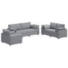 vidaXL S&oacute;fi 3 pcs Lj&oacute;sgr&aacute;r 219 x 80 x 82 cm L&iacute;n-blanda&eth;ur efni