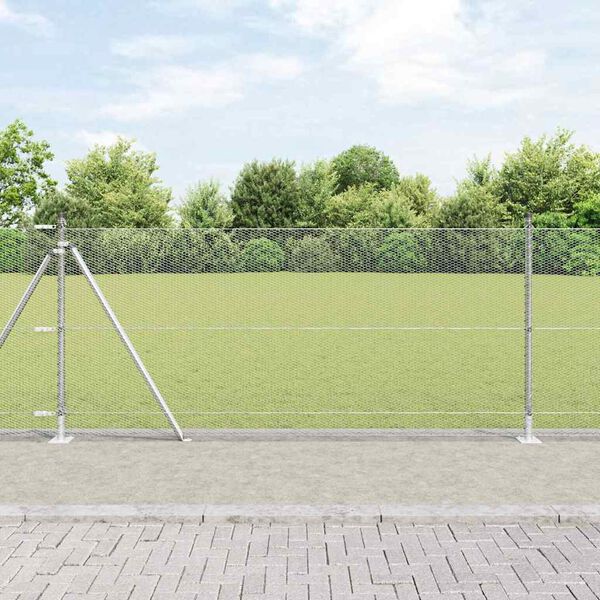 vidaXL Gir&eth;ingarp&oacute;stur Silfur 100 x 0,8 m (13 mm net) St&aacute;l