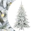 vidaXL Gervi hengdu j&oacute;latr&eacute; me&eth; 300 LED Hv&iacute;tt 210 cm PVC og St&aacute;l