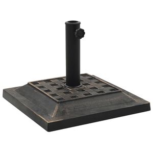 vidaXL Ferningslaga Sólhlífarstandur Pólýresín 12 kg Brons