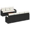 vidaXL Gar&eth;s&oacute;fa sett me&eth; p&uacute;&eth;i 8 pcs Svartur p&oacute;l&yacute;rattan