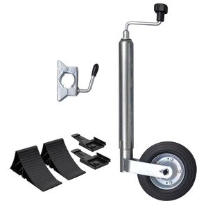 vidaXL Nefhjól fyrir Tengivagn 48 mm með 1 Deiliklemmu og Hjólaklossum