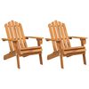vidaXL Adirondack Gar&eth;st&oacute;lar 2 stk. Gegnheill Akas&iacute;uvi&eth;ur